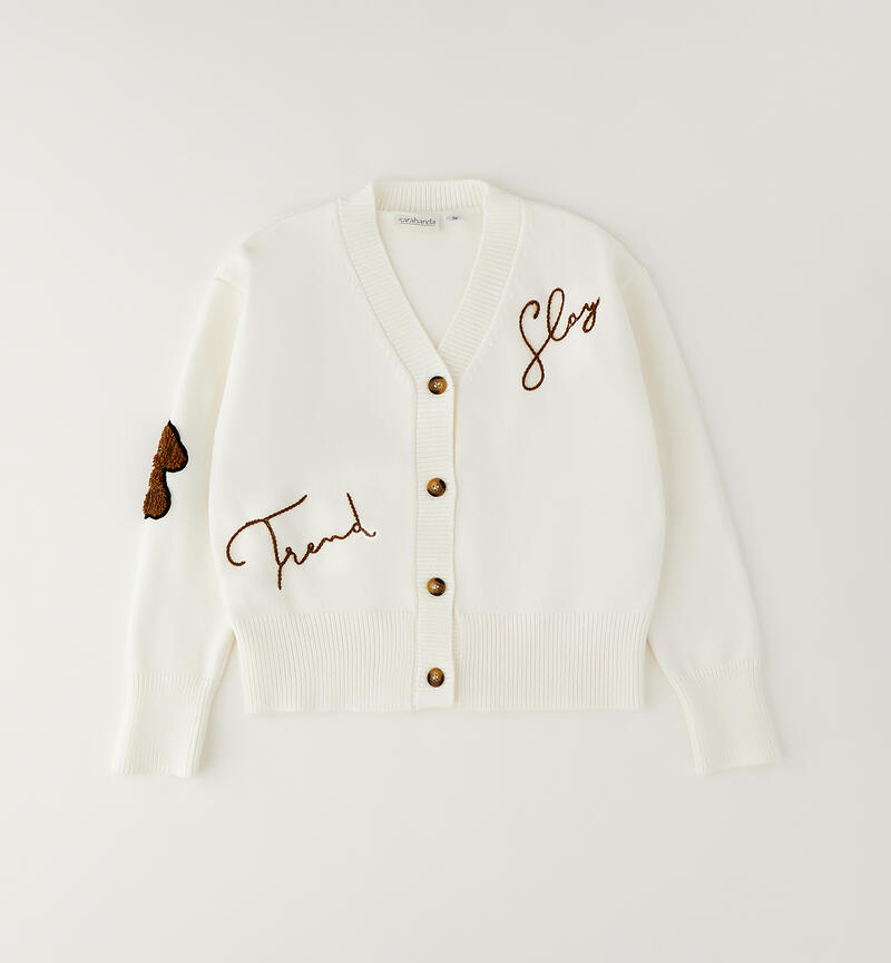 Cardigan Sarabanda per ragazza PANNA-0112
