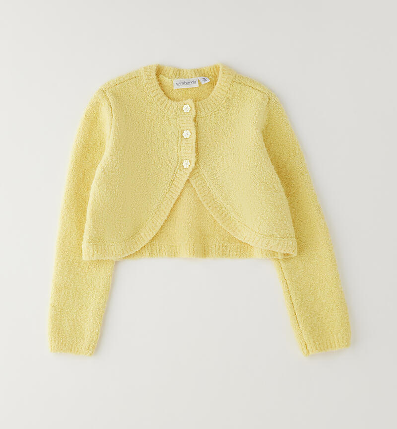 Girls' wrap cardigan GIALLO-1412