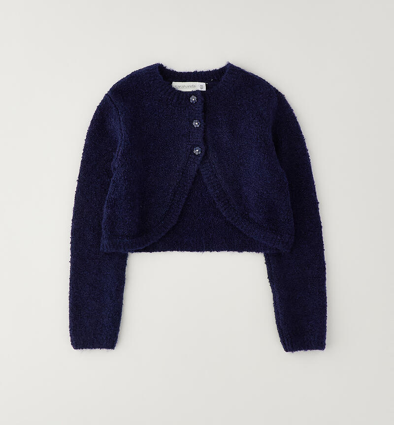 Girls' wrap cardigan NAVY-3854