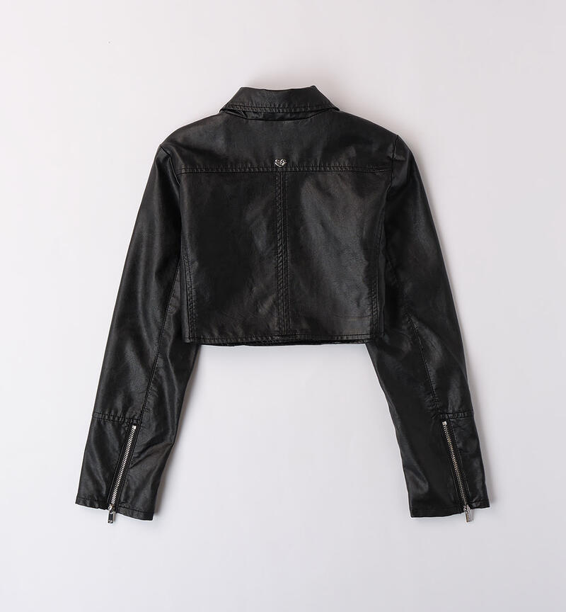 Girls' biker jacket NERO-0658