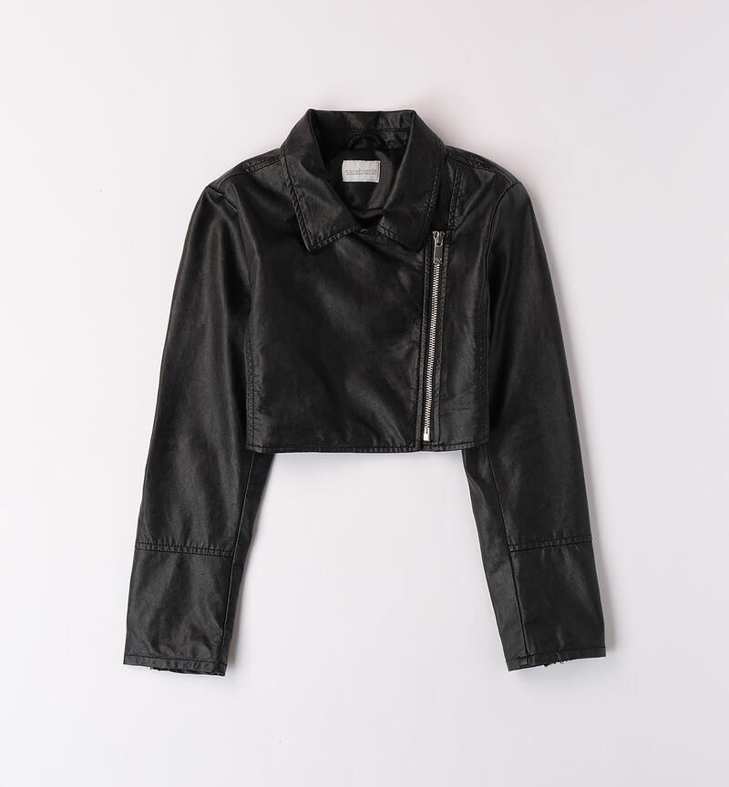 Girls' biker jacket NERO-0658
