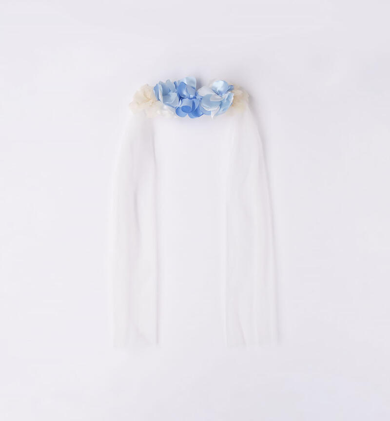Girls' belt with flowers  ANGEL BLUE-3685