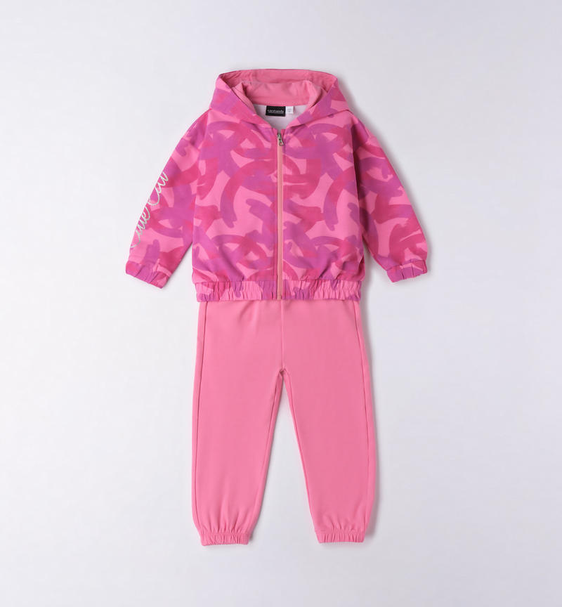 Sarabanda colourful sports suit for girls from 9 months to 8 years BIANCO-ROSA-6V57