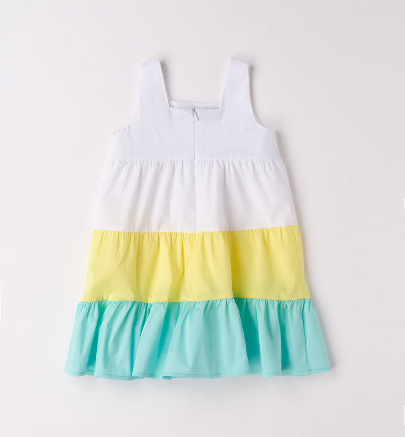 Sarabanda colourful summer dress for girls from 9 months to 8 years BIANCO-0113