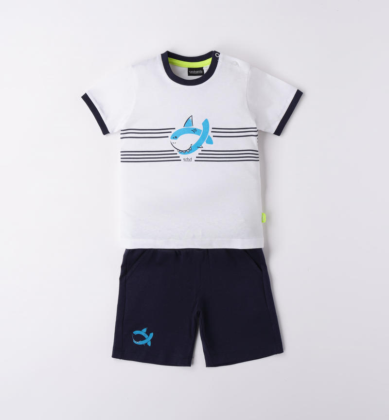 Sarabanda comfortable set for boys from 9 months to 8 years BIANCO-BLU-8216