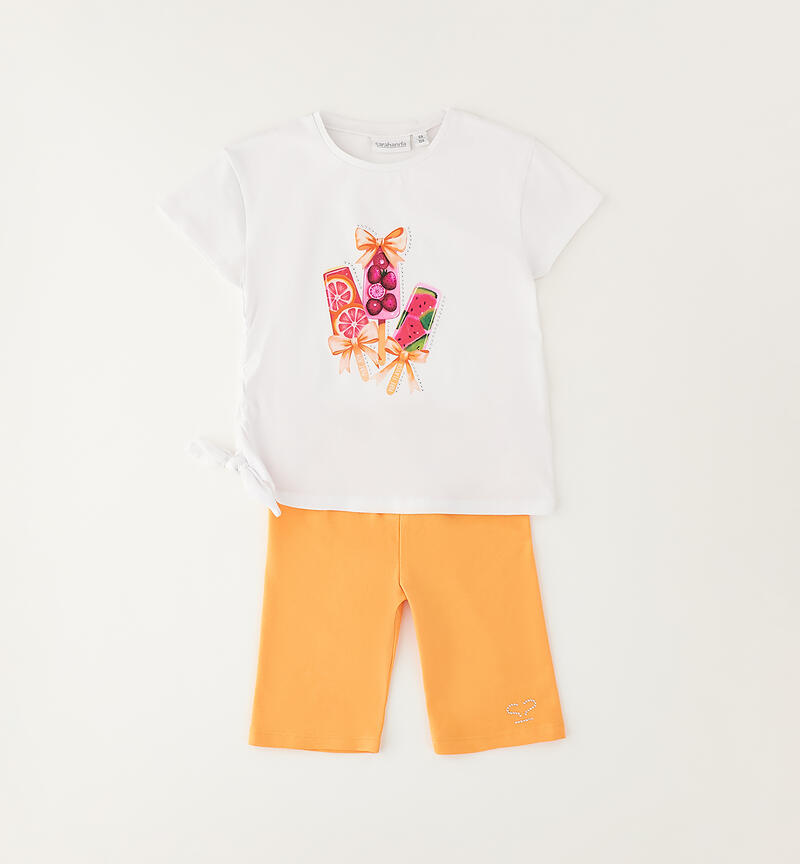 Completino bambina con leggings ARANCIO-1814
