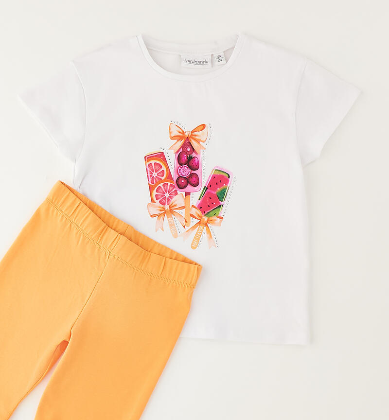 Completino bambina con leggings ARANCIO-1814