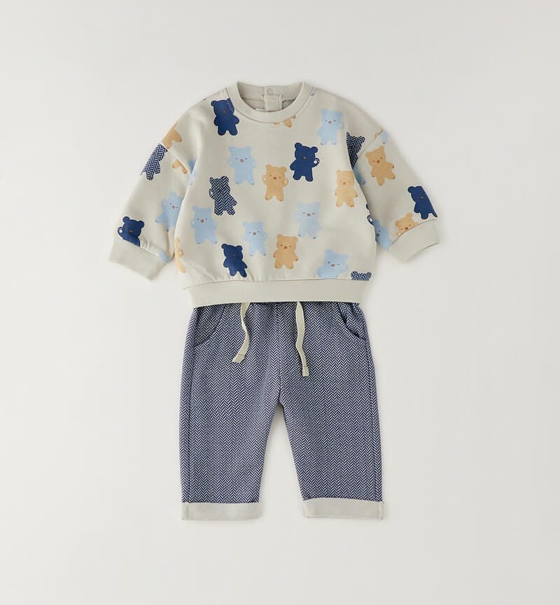 Completino da neonato Minibanda BEIGE-AZZURRO-6CFG
