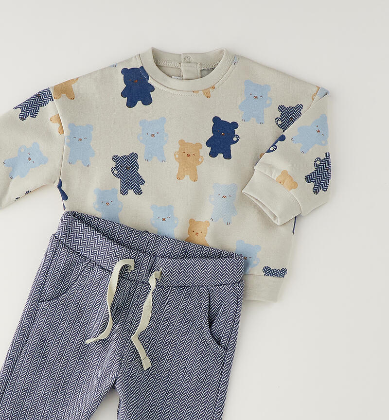 Completino da neonato Minibanda BEIGE-AZZURRO-6CFG