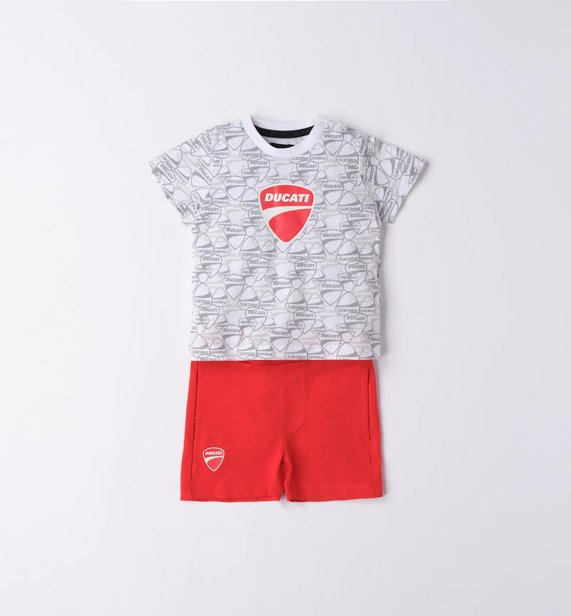 Ducati summer set for boys from 3 to 24 months BIANCO-GRIGIO-6V41