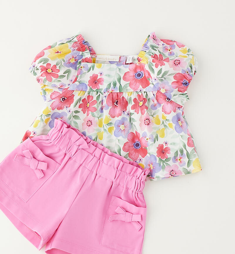 Completino neonata Minibanda BIANCO-FUCSIA-6BZC