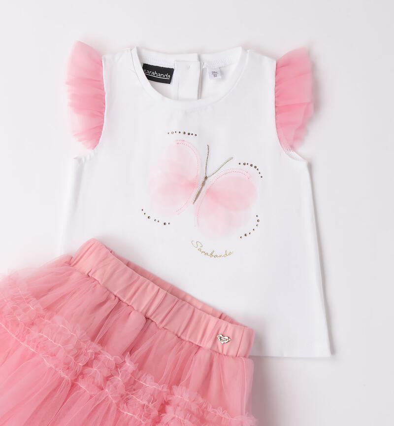 Completino per bambina con tulle  PINK DOLPHINS-2775