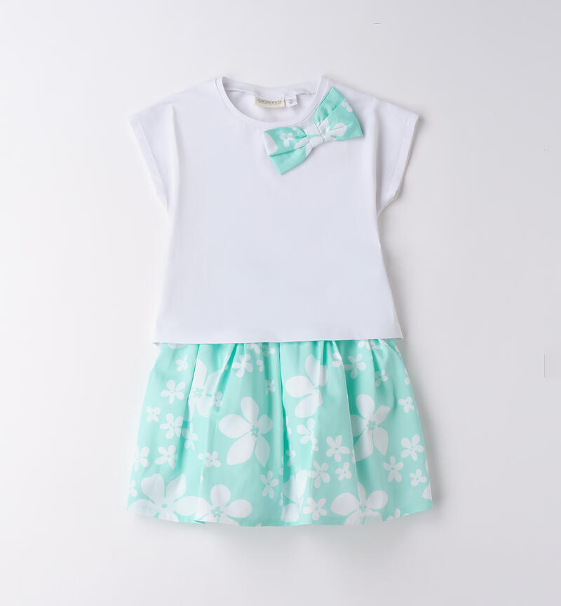 Completino per bambina Sarabanda MENTA-BIANCO-6BLQ