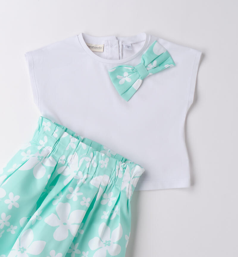 Completino per bambina Sarabanda MENTA-BIANCO-6BLQ