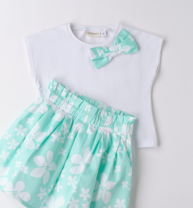 Completino per bambina Sarabanda MENTA-BIANCO-6BLQ