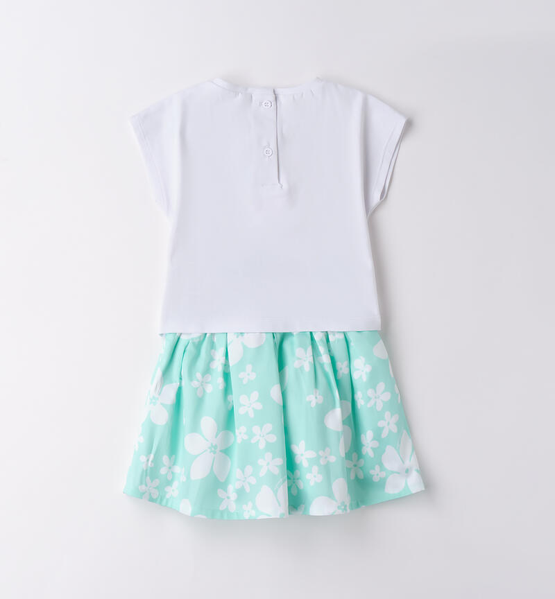 Completino per bambina Sarabanda MENTA-BIANCO-6BLQ