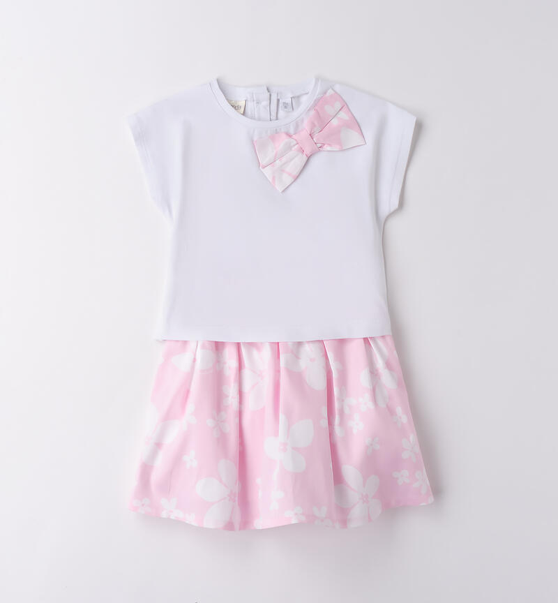 Completino per bambina Sarabanda ROSA-BIANCO-6BLR