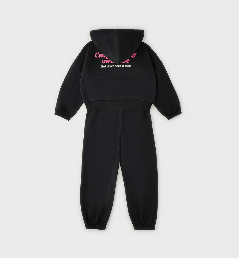 Completo 2 pezzi ragazza NERO-0658