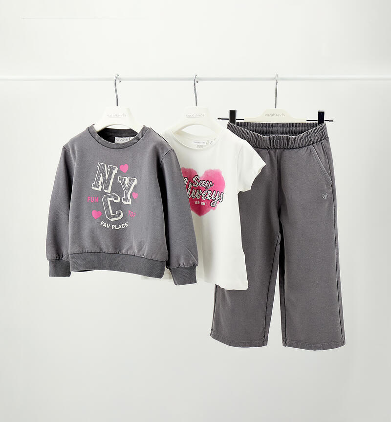 3-piece set for girls GRIGIO SCURO-0564