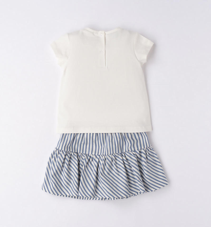 Sarabanda striped outfit for girls from 12 months to 8 years AVION-3642