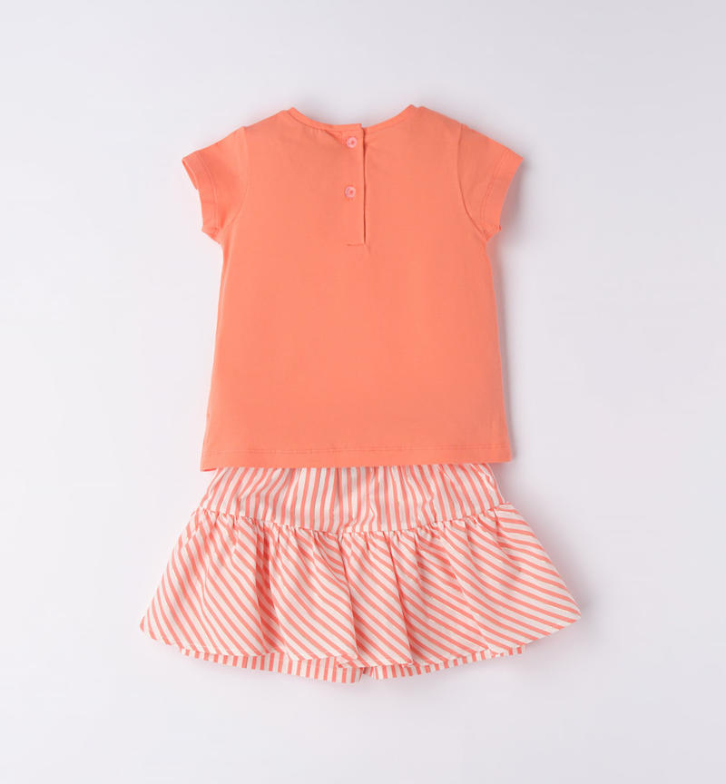 Sarabanda striped outfit for girls from 12 months to 8 years MANDARINO-2132