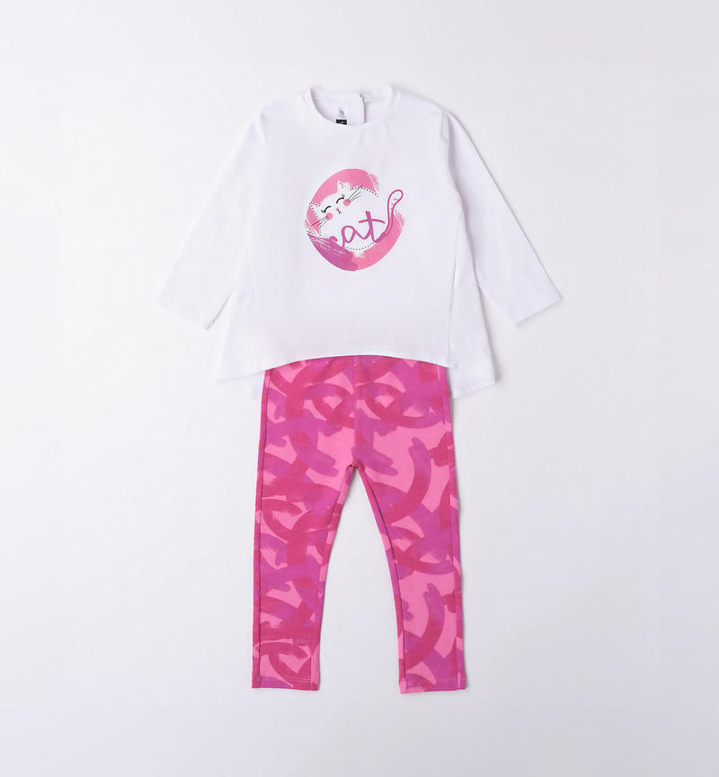 Sarabanda kitten outfit for girls from 9 months to 8 years BIANCO-0113