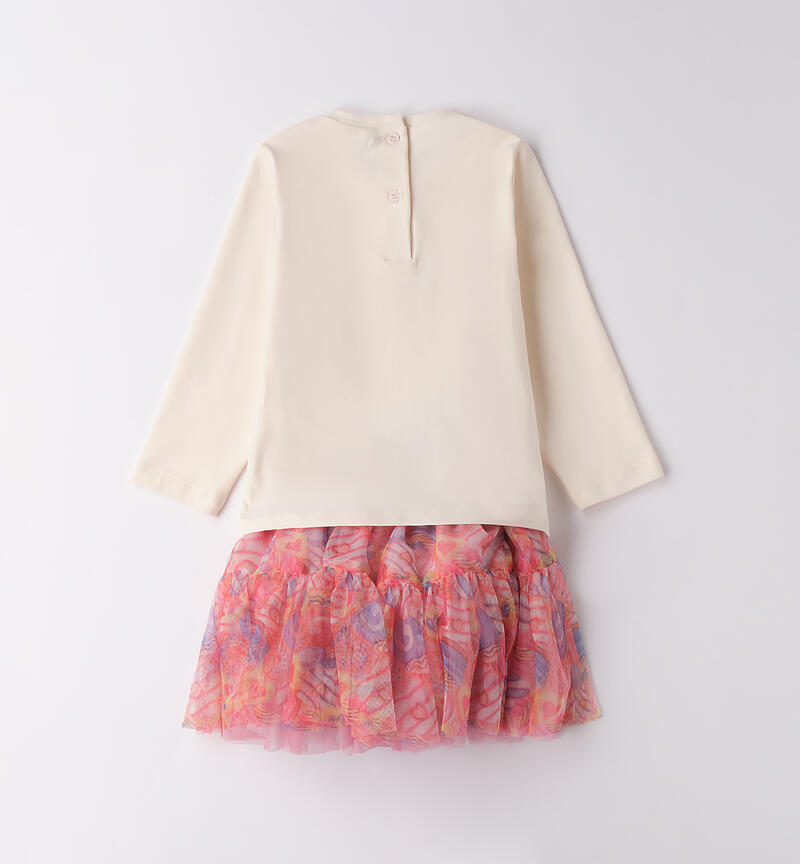 Completo bambina con gonna CREMA-0921