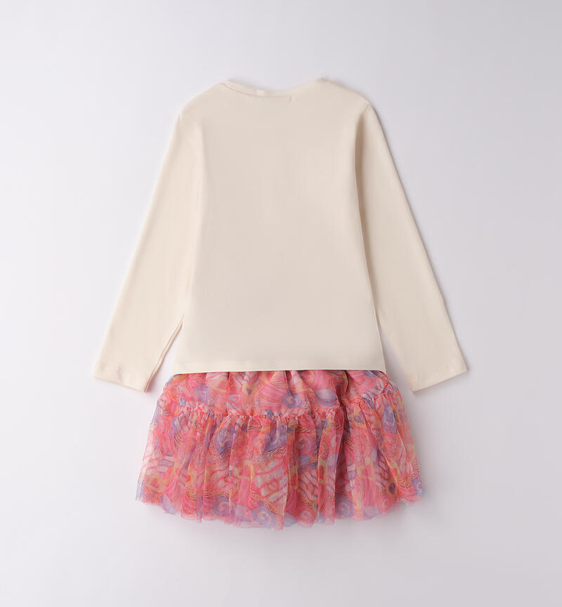 Completo bambina con gonna CREMA-0921