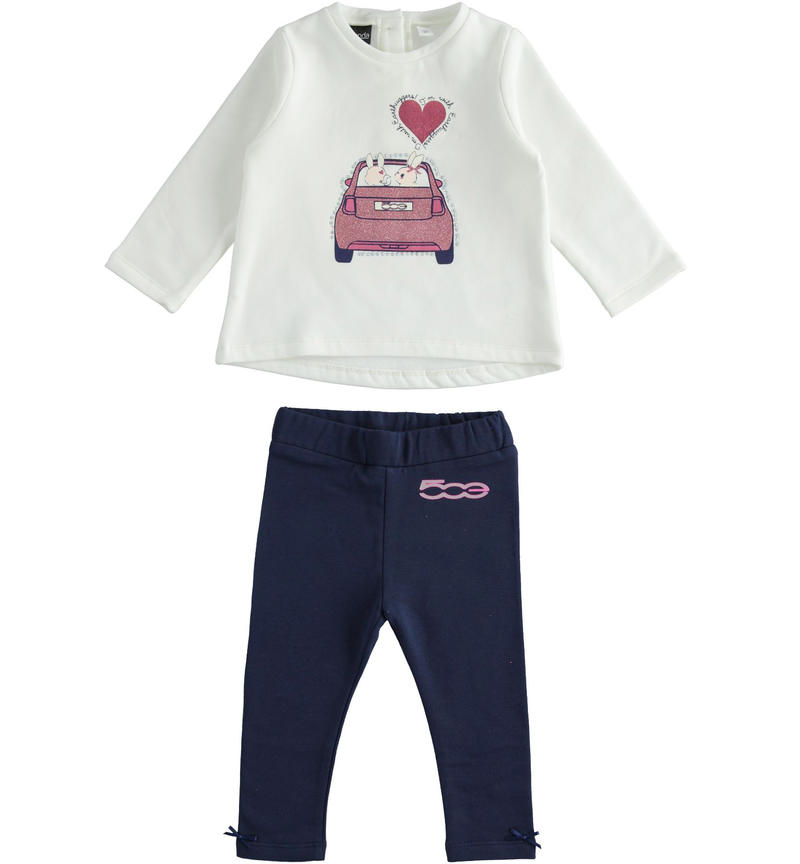 Completo bambina Fiat Nuova 500 da 9 mesi a 8 anni Sarabanda PANNA-0112