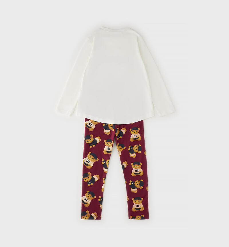 Completo bambina in cotone PANNA-0112