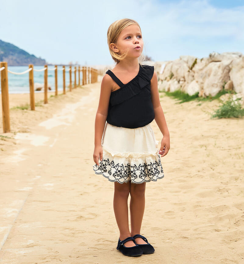 Girls' one-shoulder top set NERO-0658