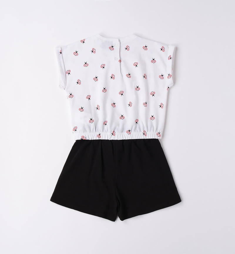 Sarabanda T-shirt and shorts outfit for girls from 9 months to 8 years BIANCO-ROSSO-6V70