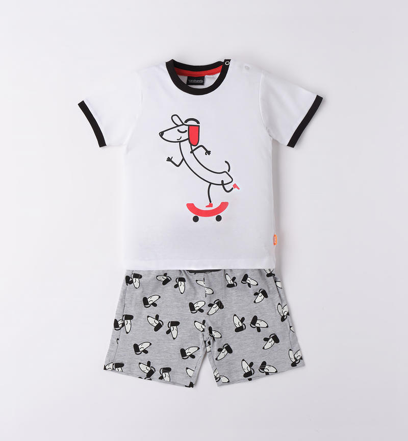 Completo bambino estivo da 9 mesi a 8 anni Sarabanda BIANCO-0113