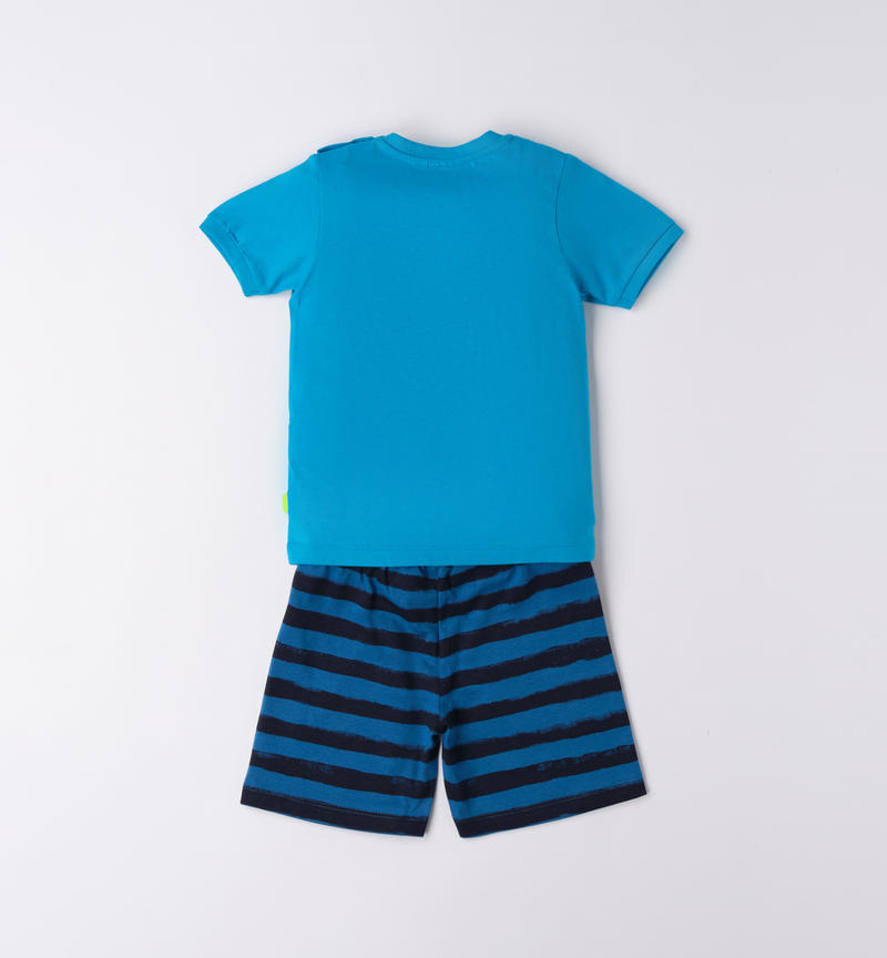 Sarabanda summer set for boys from 9 months to 8 years TURCHESE-4033