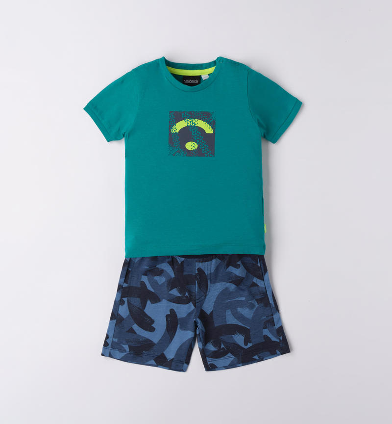 Sarabanda summer set for boys from 9 months to 8 years VERDE-4456