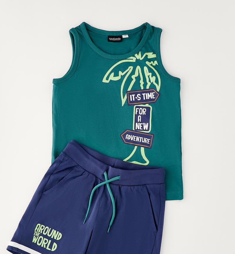 Children's cotton set VERDE SCURO-4537