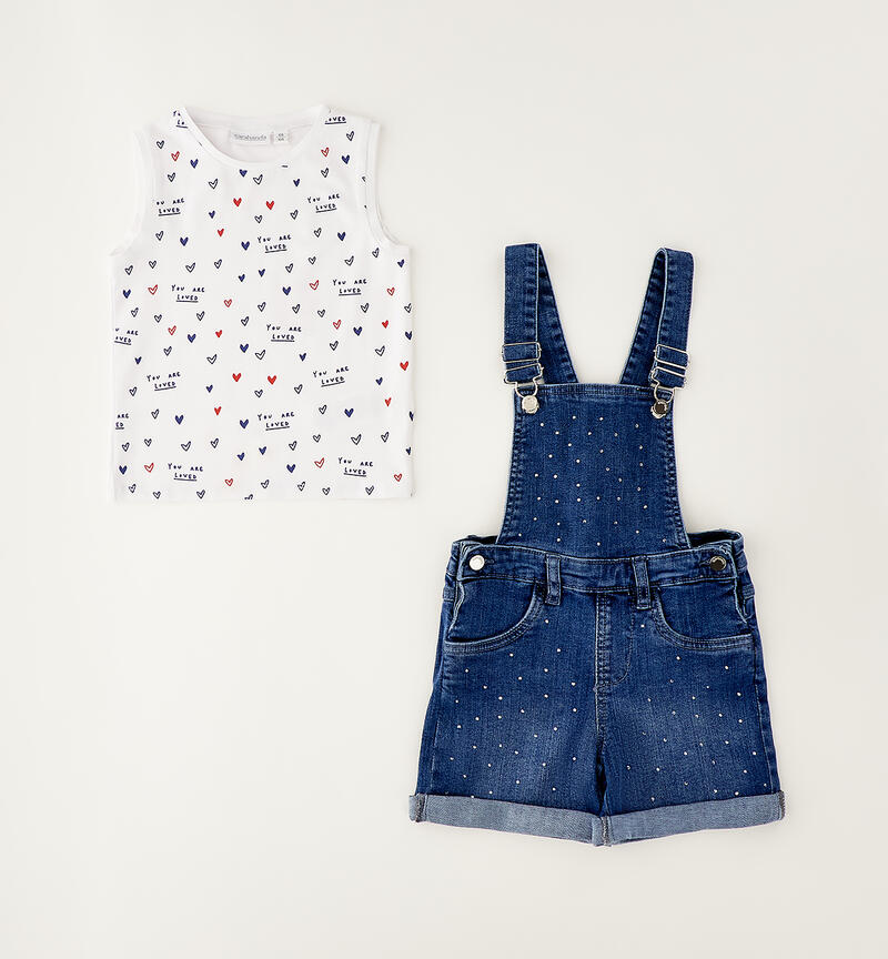 Tank top and dungarees set  BIANCO-0113