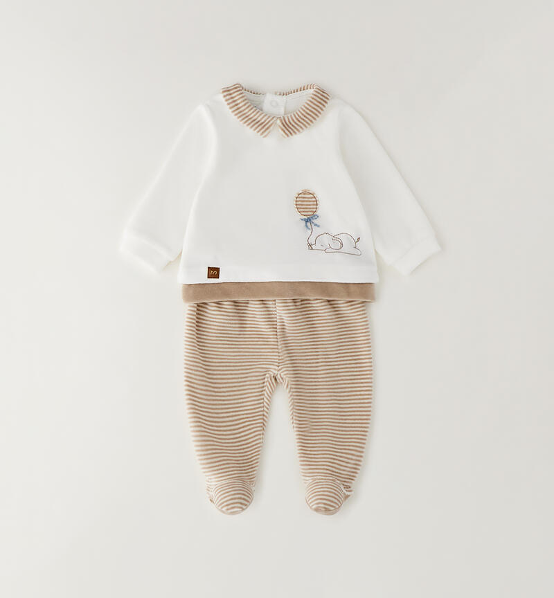 Completo ciniglia neonato PANNA-0112