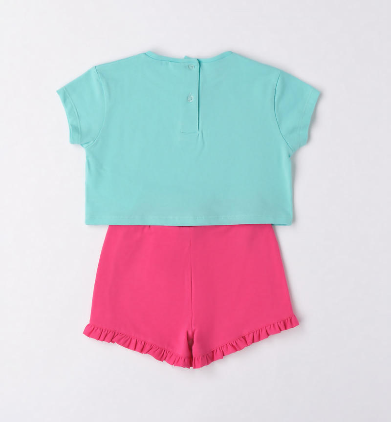 Sarabanda colourful outfit for girls from 9 months to 8 years VERDE MENTA-4431