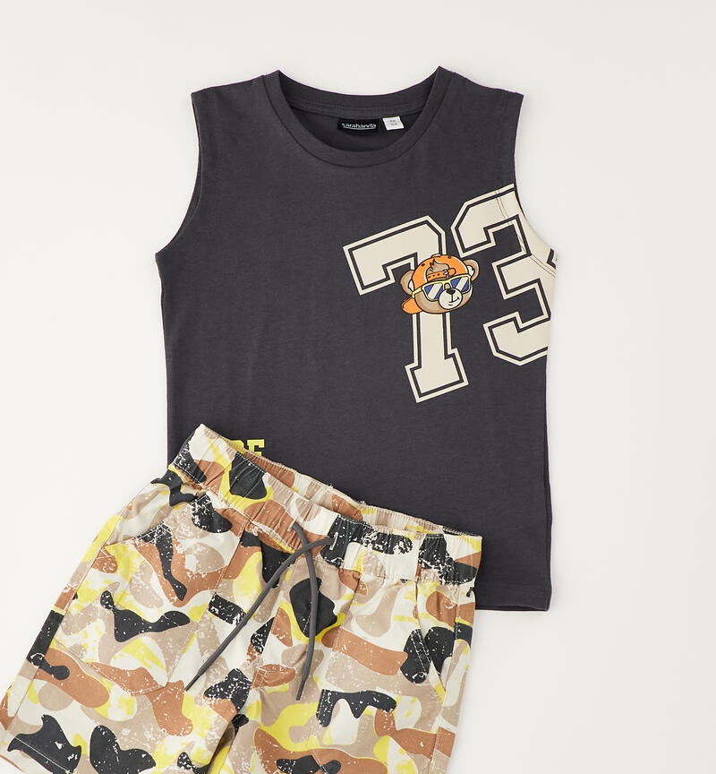 Completo con canotta bambino GRIGIO SCURO-0566