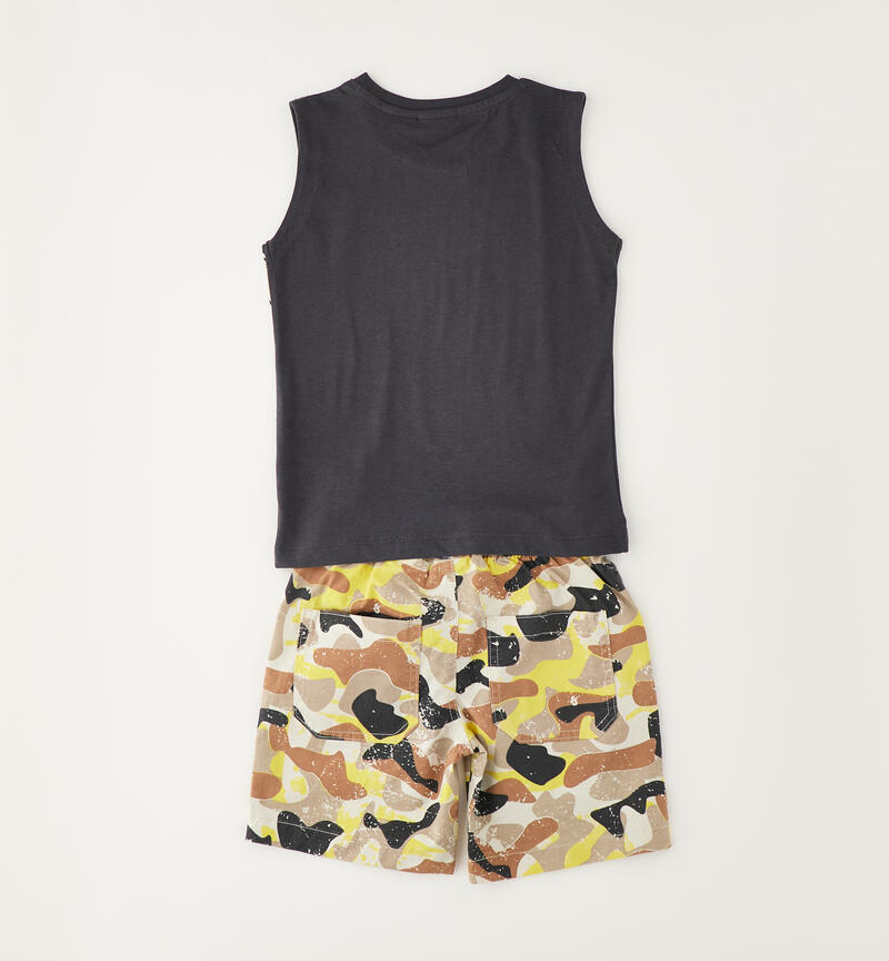 Completo con canotta bambino GRIGIO SCURO-0566