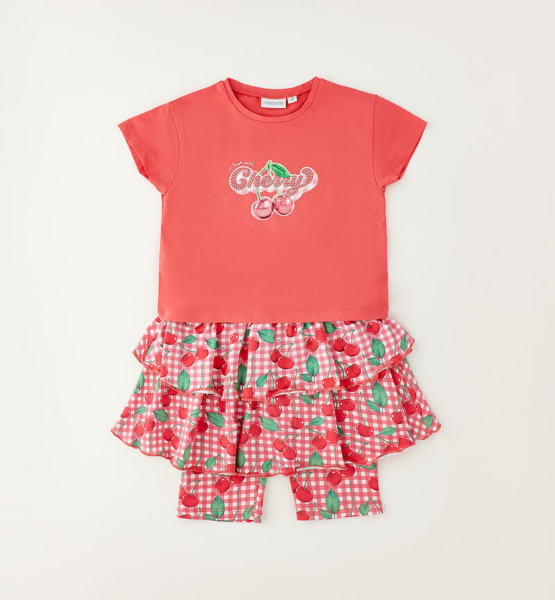 Completo con gonna bambina CORALLO-2344