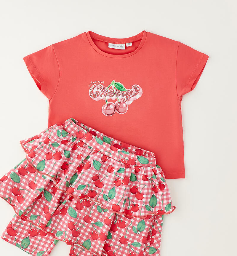 Completo con gonna bambina CORALLO-2344