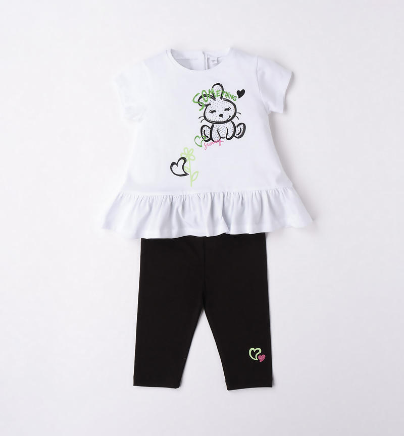 Sarabanda bunny outfit for girls from 9 months to 8 years BIANCO-0113