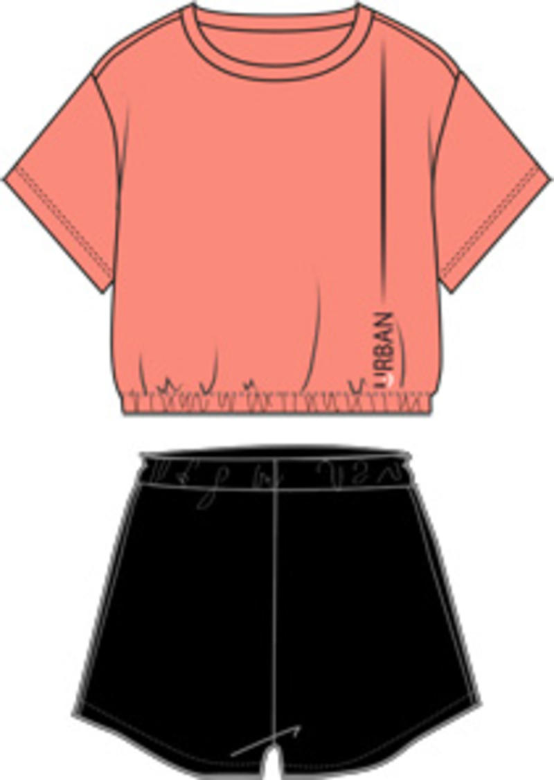 Sarabanda short outfit in various patterns for girls from 8 to 16 years MANDARINO-2132