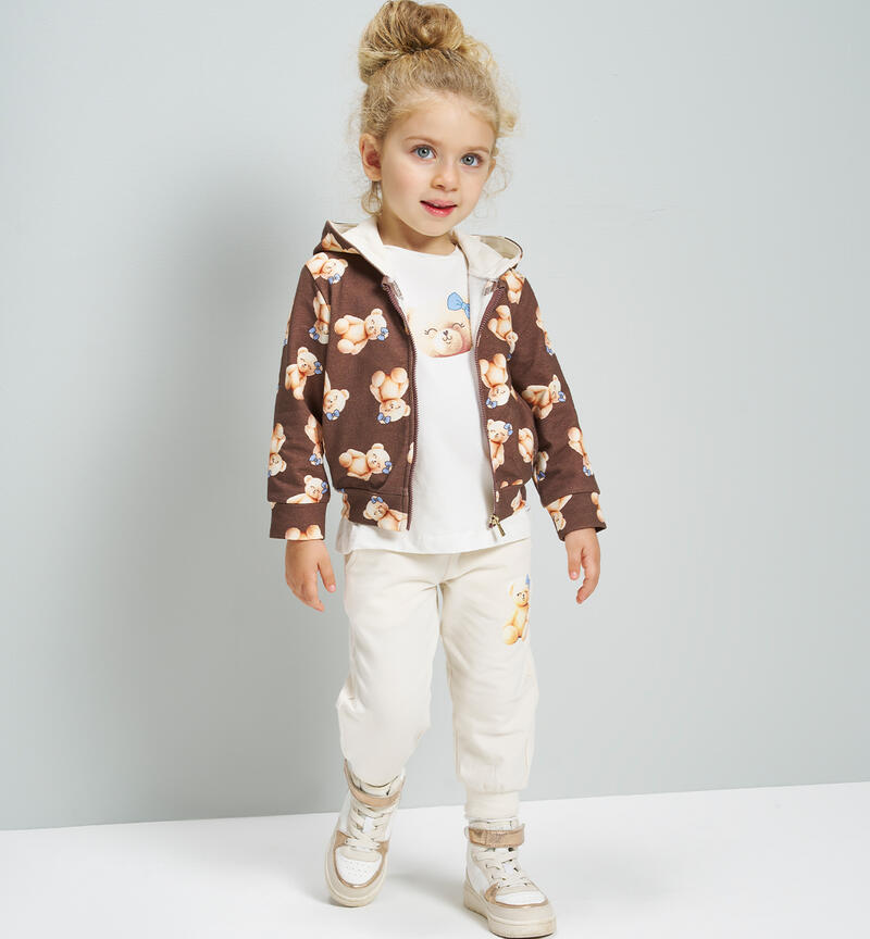 Completo da bambina CIOCCOLATO-AZZURRO-6BSP