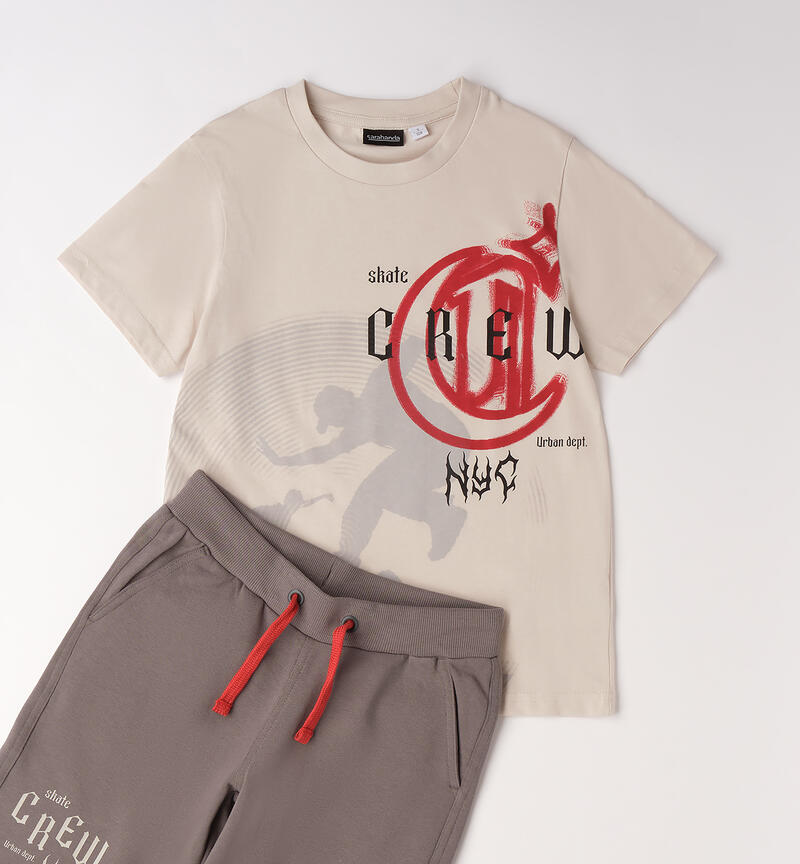 100% cotton boy's set ECRU'-0432