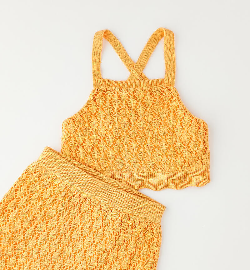 Completo due pezzi bambina ARANCIO-1814