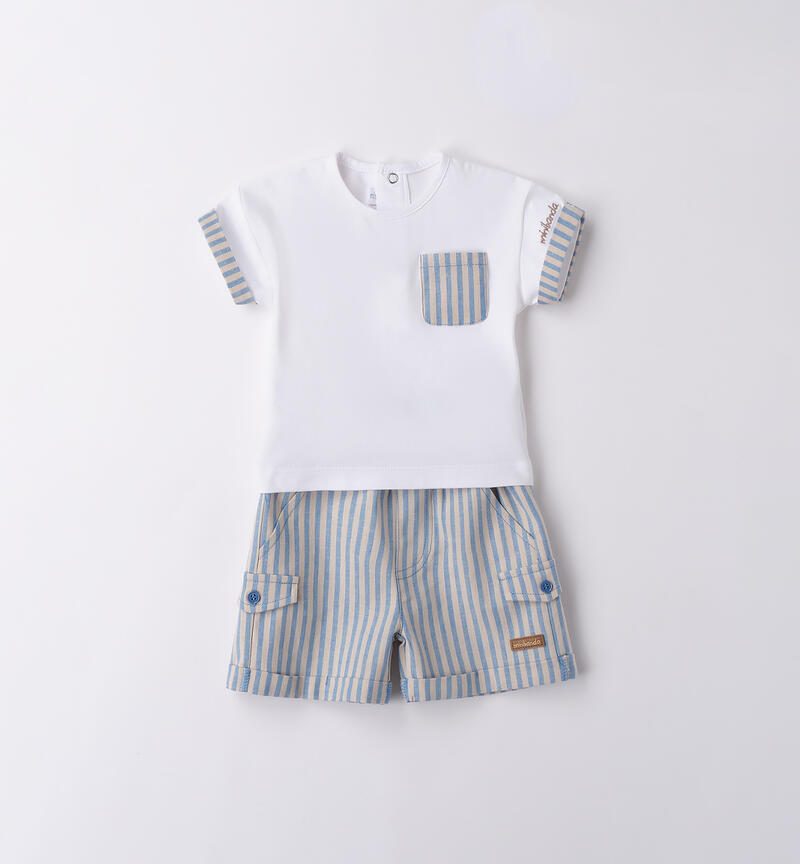 Completo due pezzi neonato BIANCO-0113