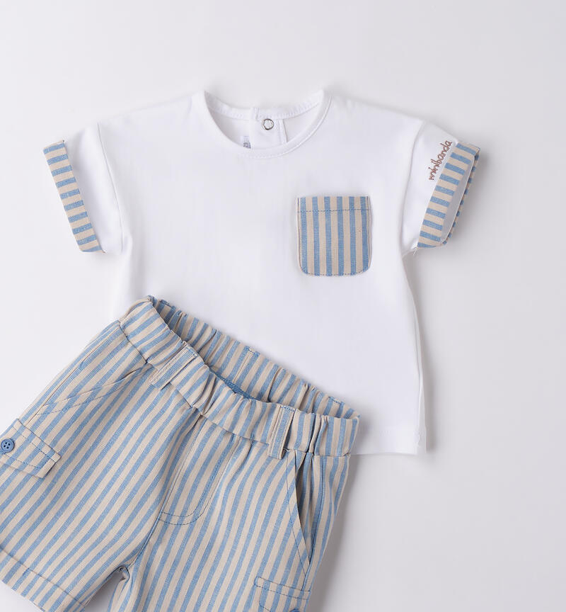 Completo due pezzi neonato BIANCO-0113